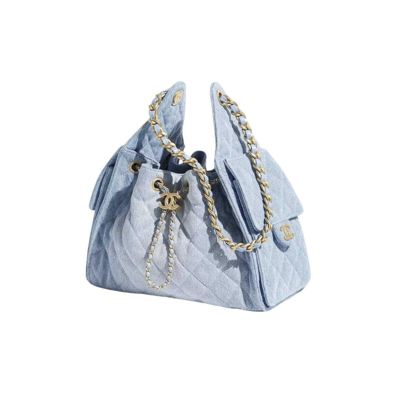 99新 Chanel/香奈儿 25bag牛仔hobo小号浅蓝色酷飒包芯片