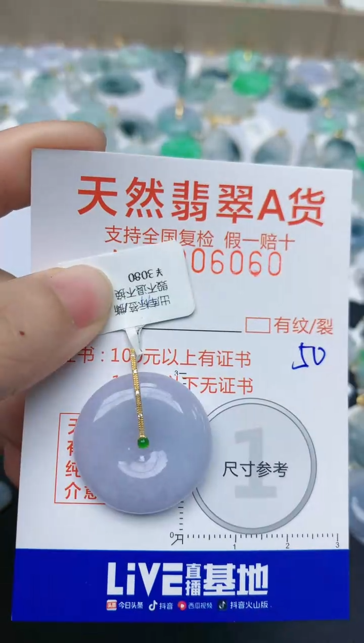 【闪购商品】翡翠颈饰18K金镶嵌天然翡翠A货    550