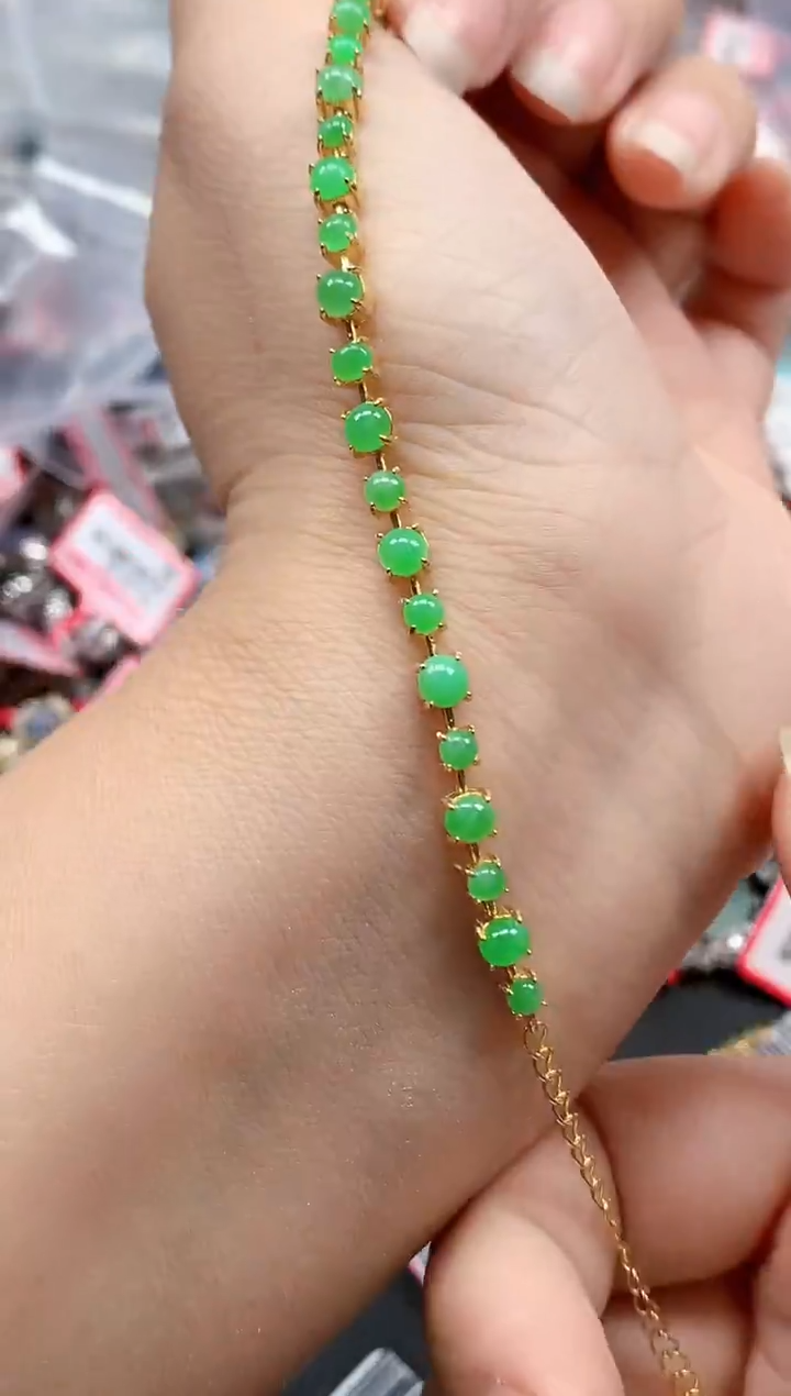 银S925镶嵌戒指翡翠天然A货缅甸翡翠