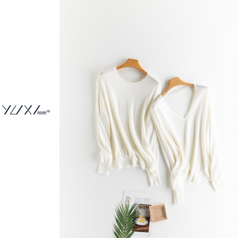 断码清《新澳无缝可机洗100%羊毛衫》圆领宽松精纺丝光48支16针基础