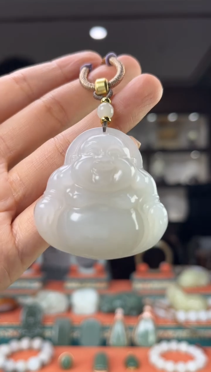 和田玉未镶嵌颈饰佩佩45mm左右