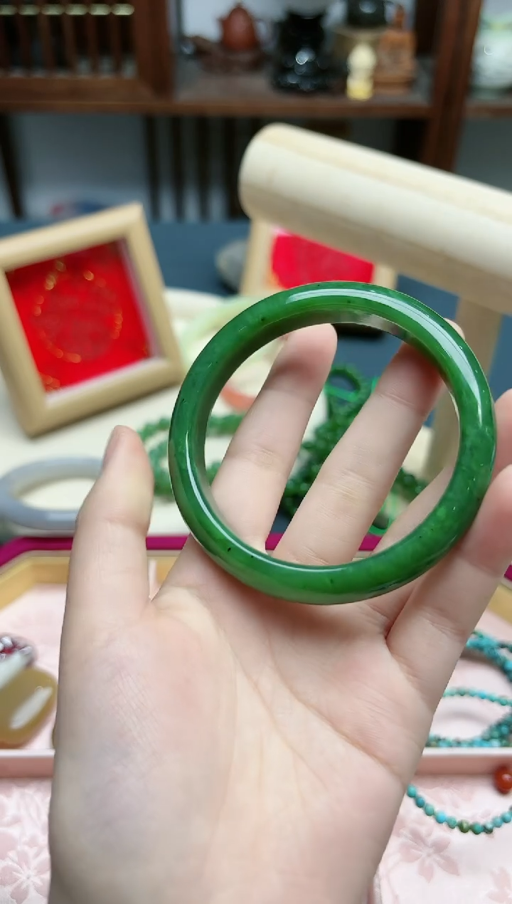 【闪购商品】和田玉手镯未镶嵌和田玉碧玉60#手镯*1 XEZ