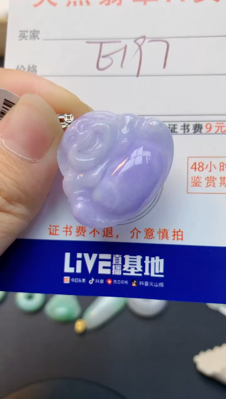 颈饰18K金镶嵌翡翠天然缅甸A货翡翠百元以上9元证书费自理