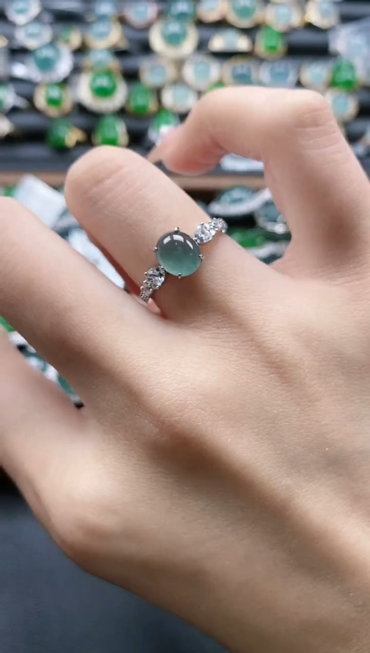 【闪购商品】翡翠戒指银S925镶嵌51151