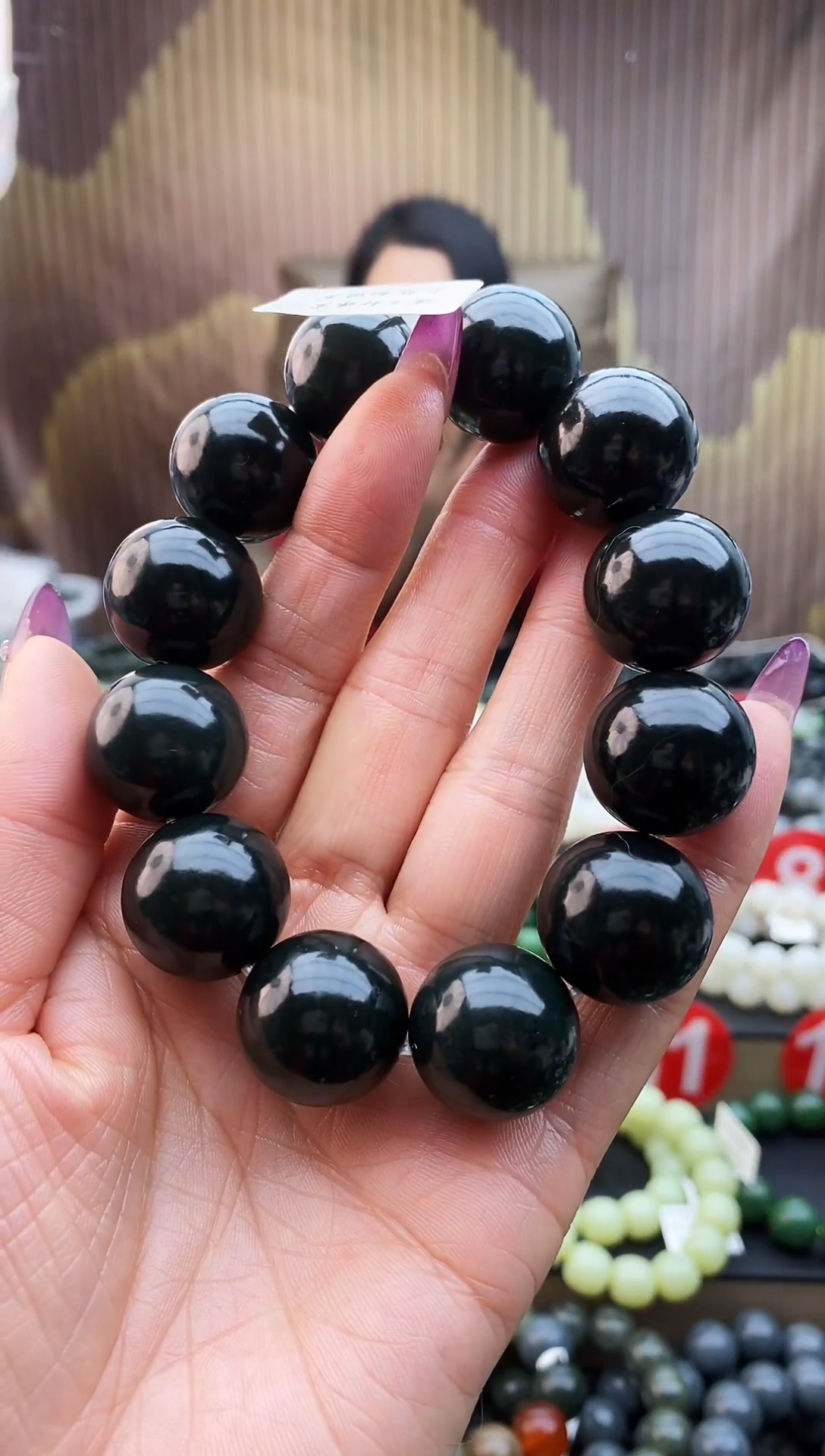 未镶嵌手串和田玉黑青20