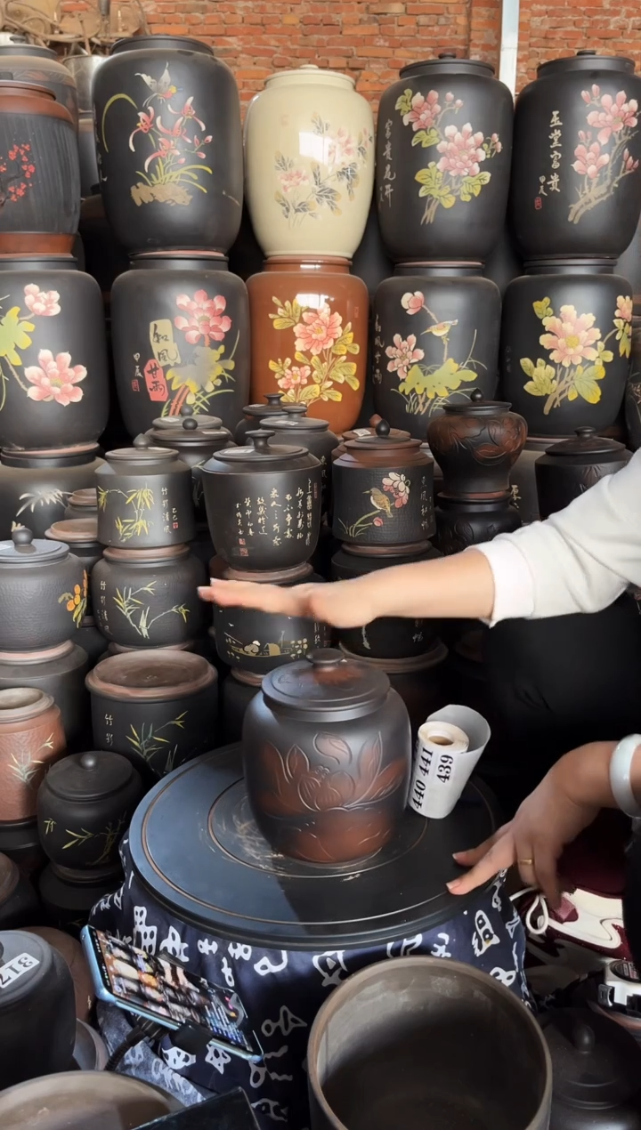 【闪购商品】壶瑕疵茶叶罐 冬瓜荷花 415 