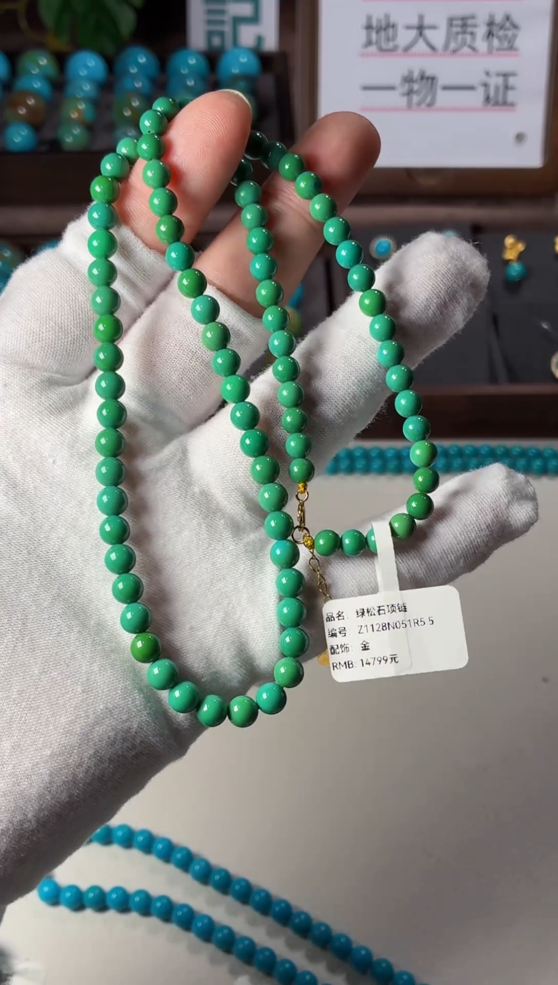 未镶嵌绿松石项链1