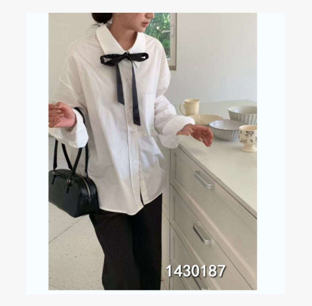 小妳XiaoNi———（春秋款绑带衬衫1430187）