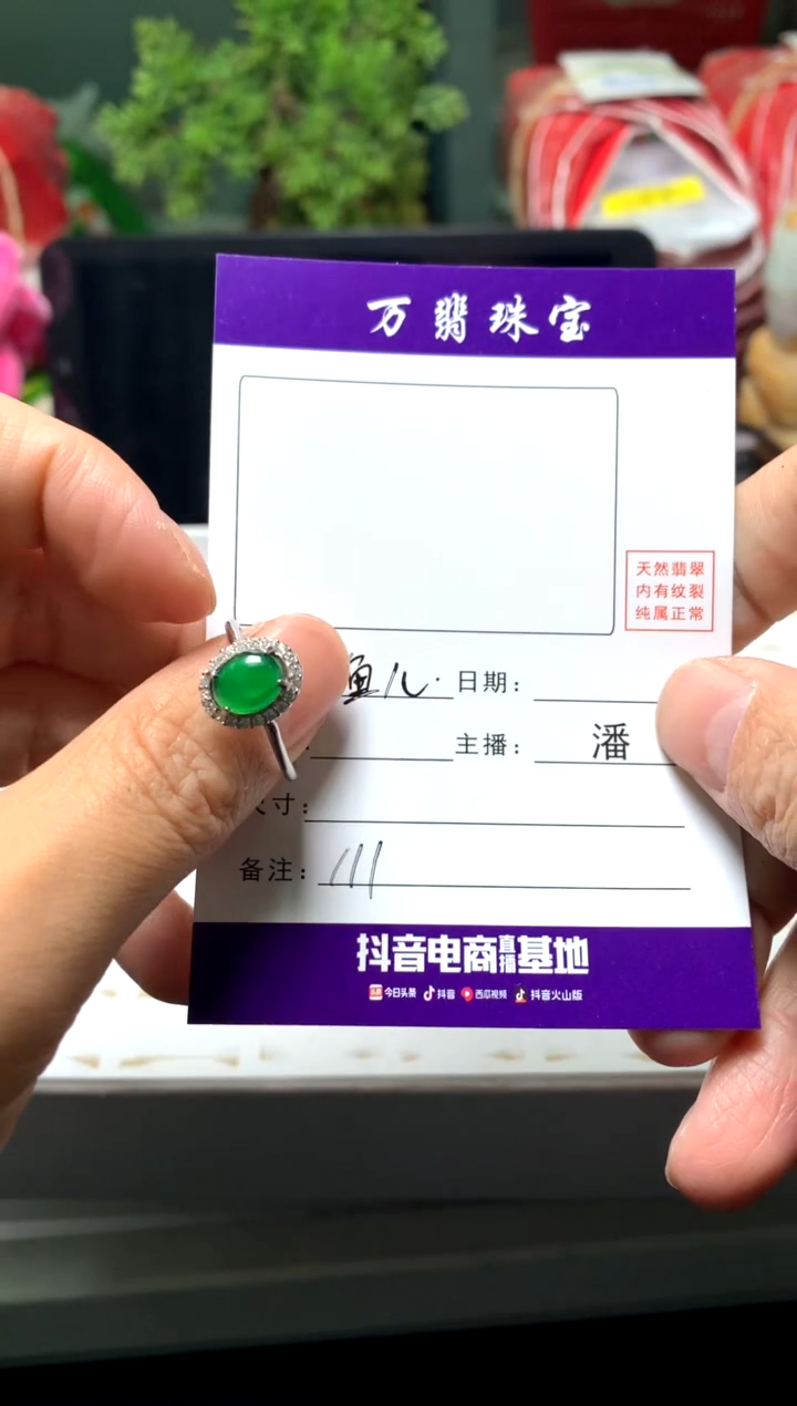 【闪购商品】翡翠戒指银S925镶嵌01/15潘00111