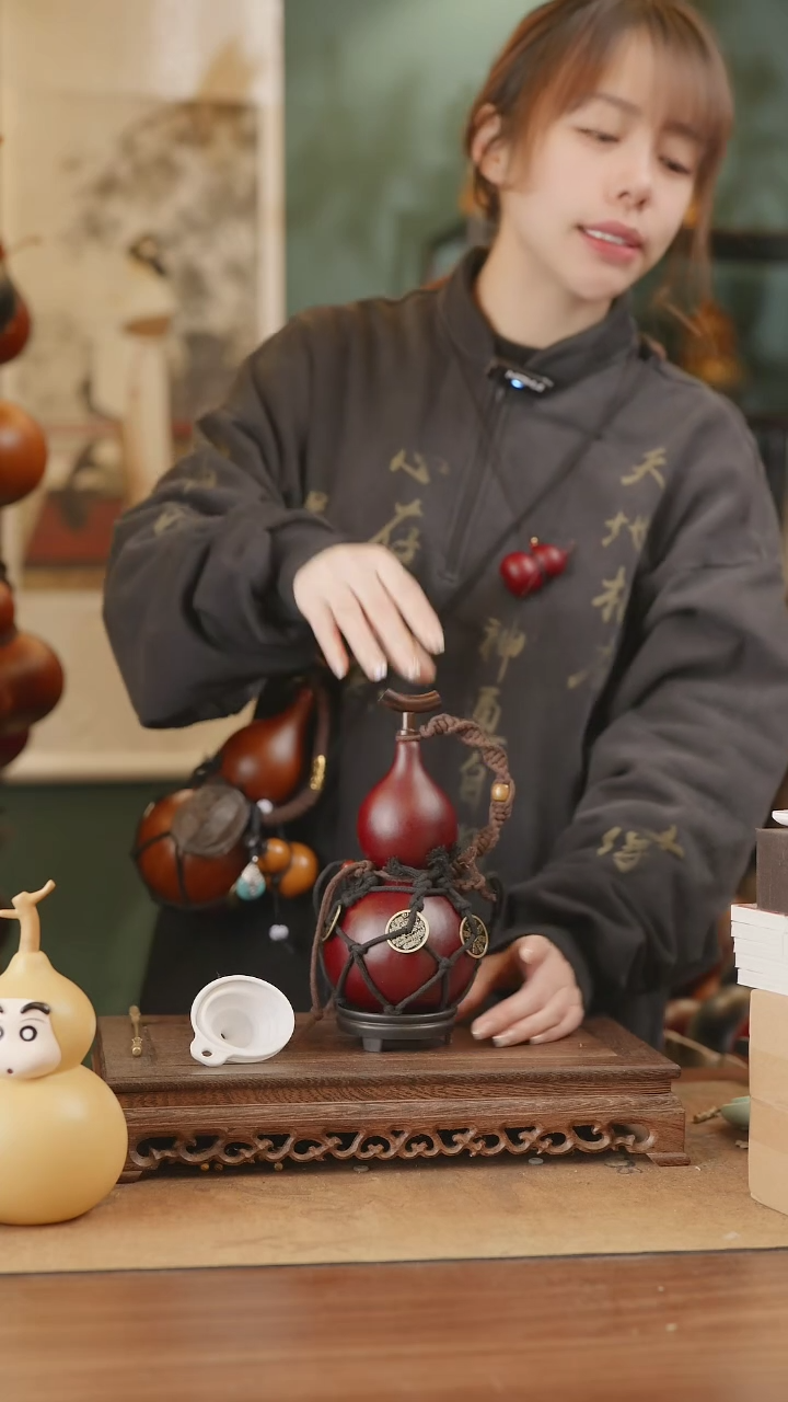 【闪购商品】72号精品天然大漆工艺防渗内胆酒葫芦~