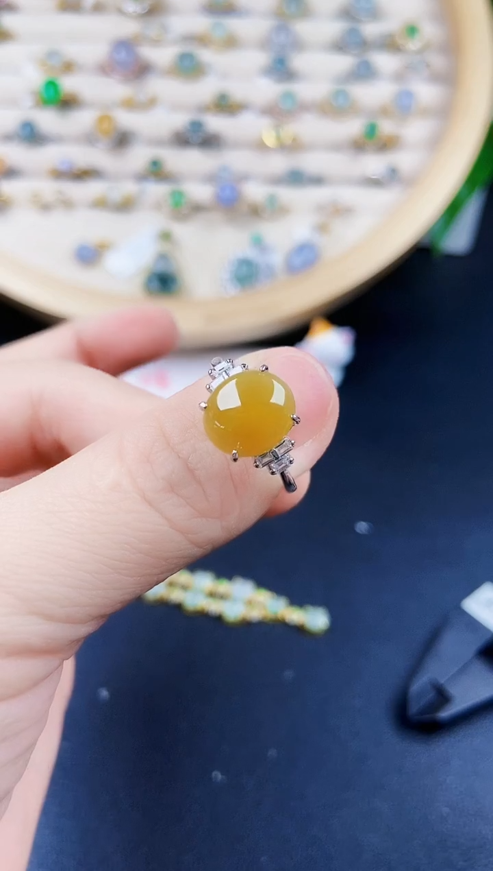 【闪购商品】翡翠戒指银S925镶嵌42424242