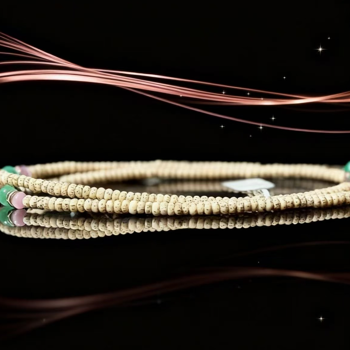 小籽白料迷你星月菩提多圈119【无礼盒】