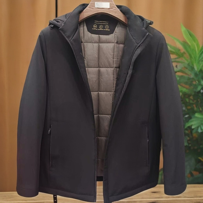 【88158】薄棉男士可脱帽款商务棉衣外套夹克