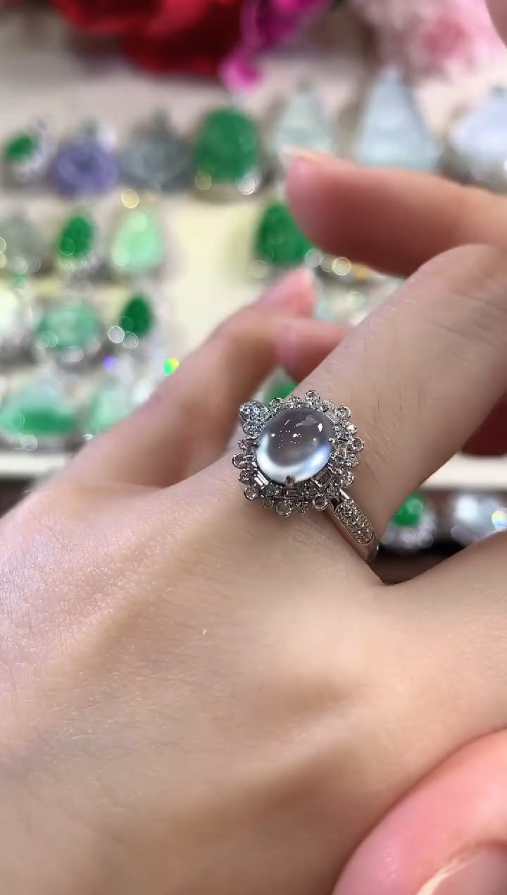 18K金镶嵌戒指翡翠C56