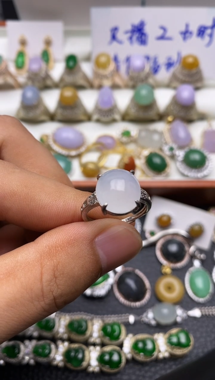 银S925镶嵌戒指翡翠2366