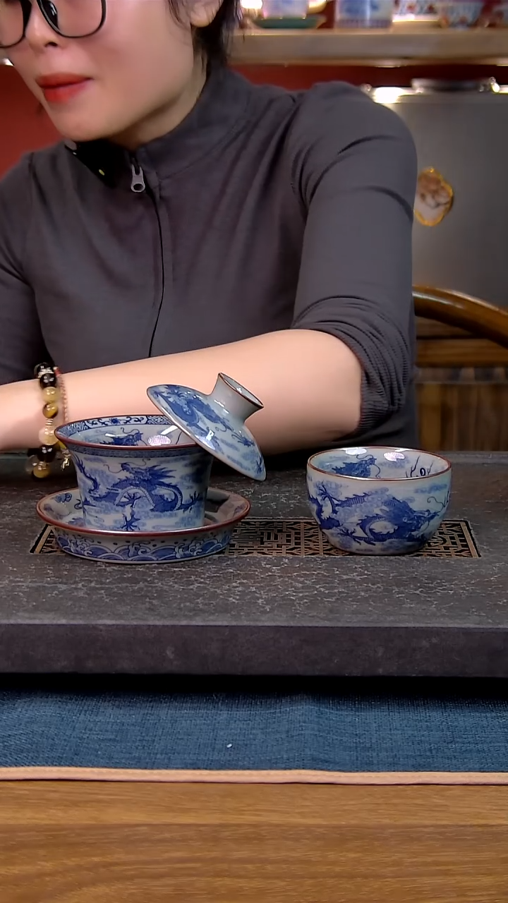 简装家用款2件套 老陶泥开片纹陶瓷茶具