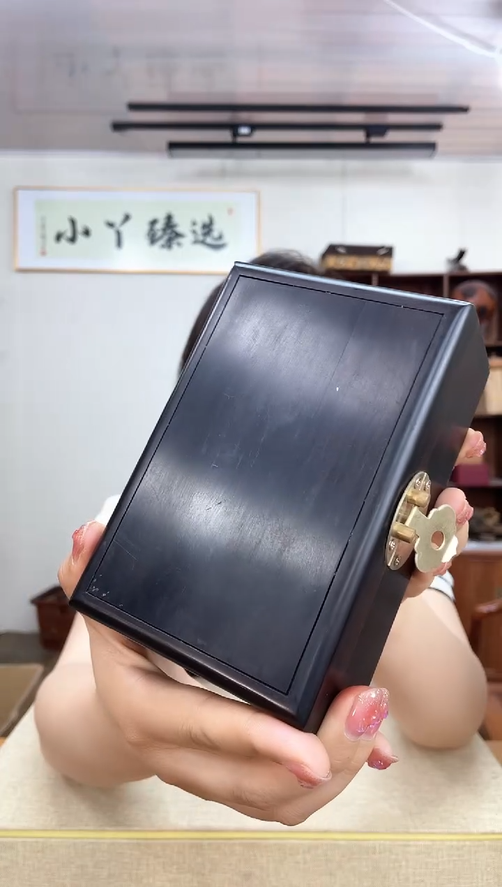 乌木类端景台722紫光檀盒子微瑕木木