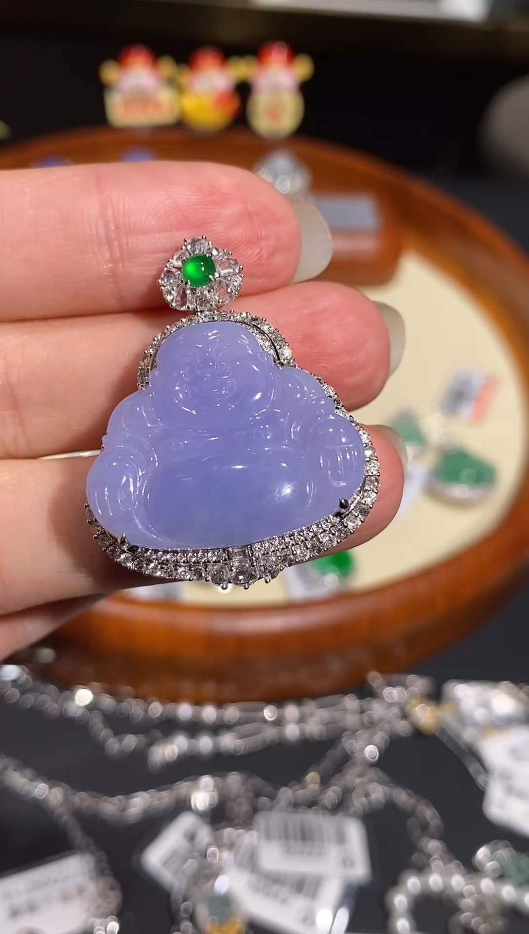 【闪购商品】翡翠吊坠(不含链)18K金镶嵌吊坠