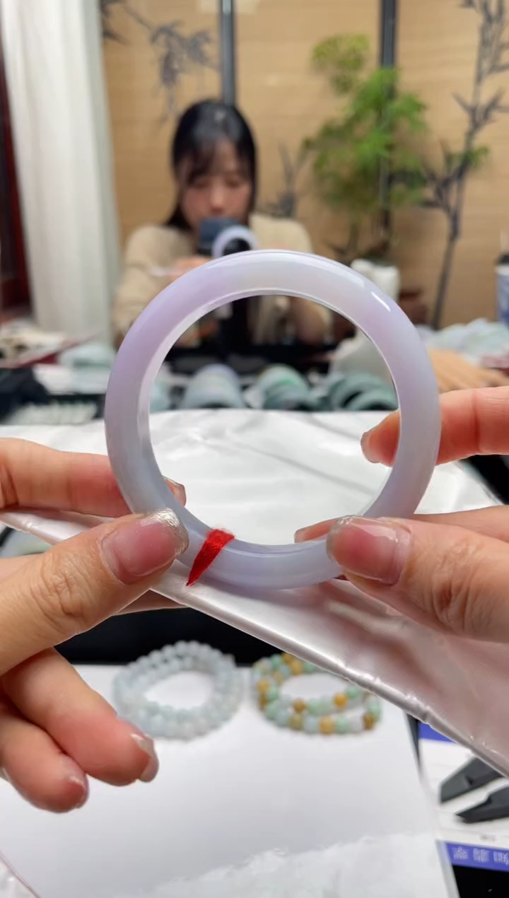 【闪购商品】翡翠手镯未镶嵌L圈口53+编号8