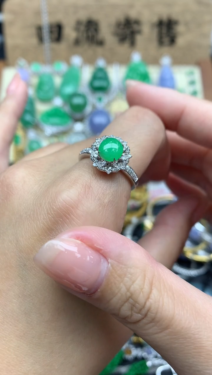 【闪购商品】翡翠戒指18K金镶嵌533-中国好珍宝