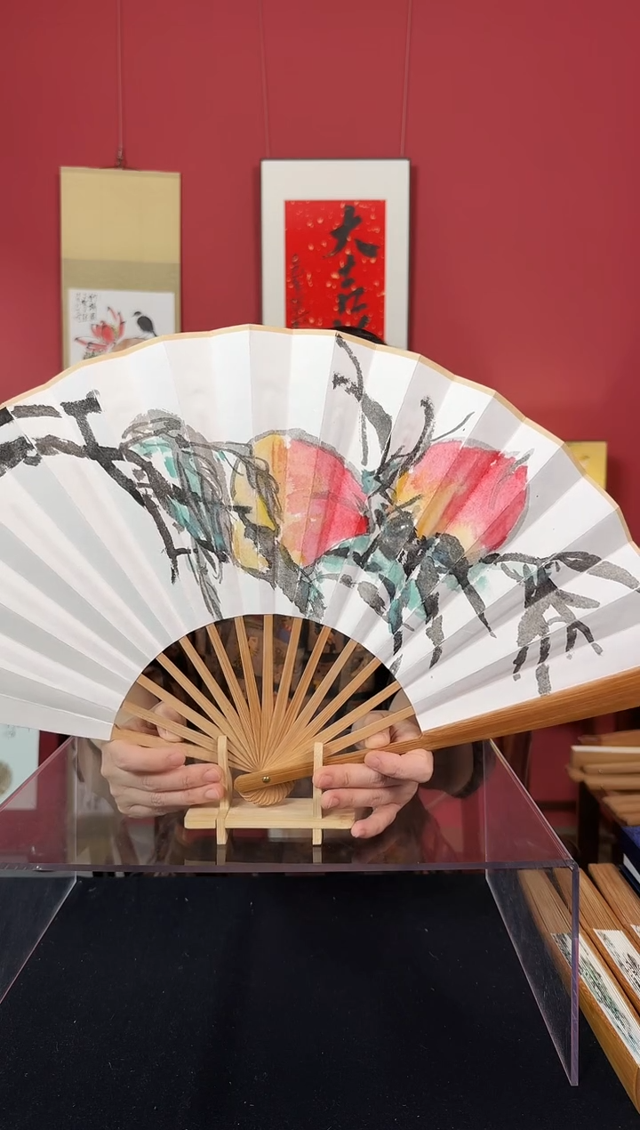 国画杜大江折扇作品