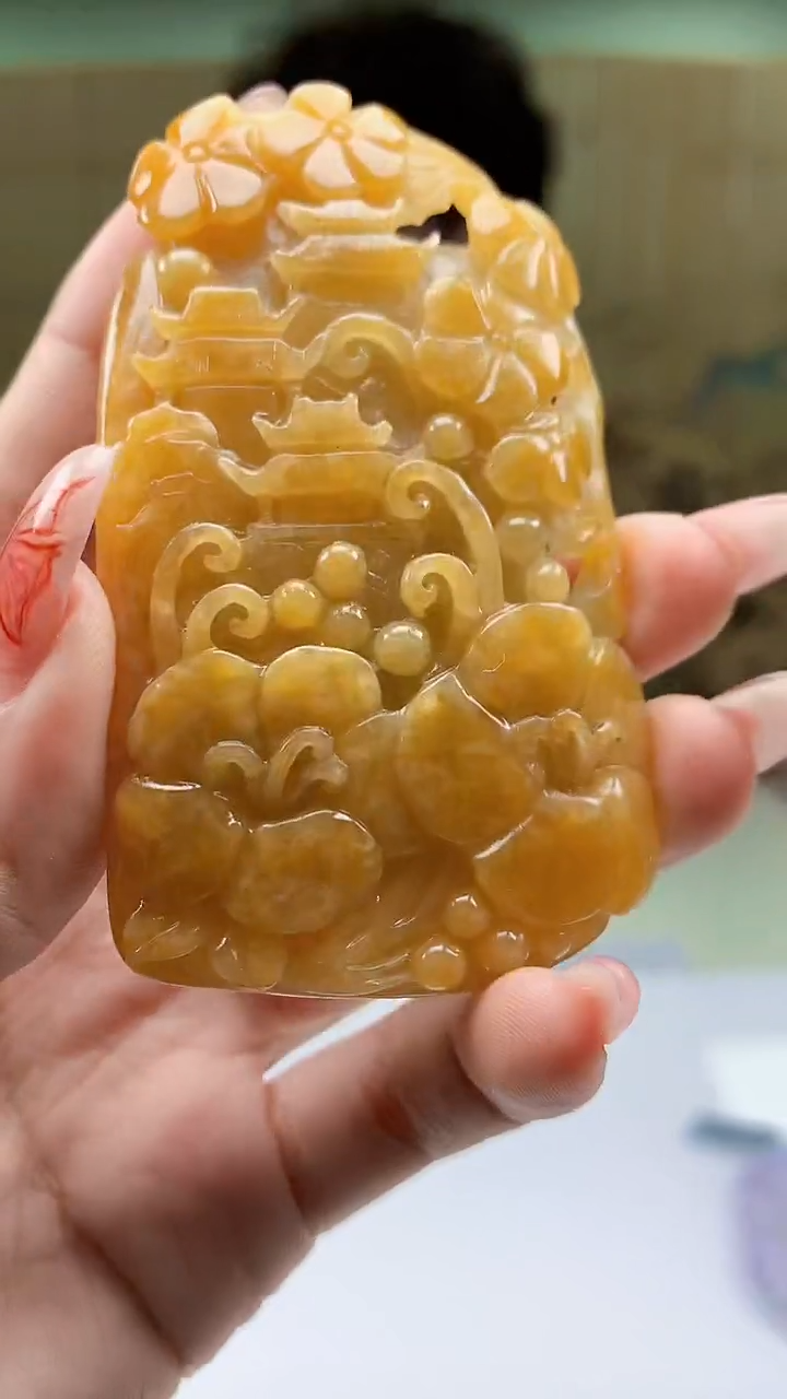 【闪购商品】定制翡翠未镶嵌4688ty-毛货挂件47