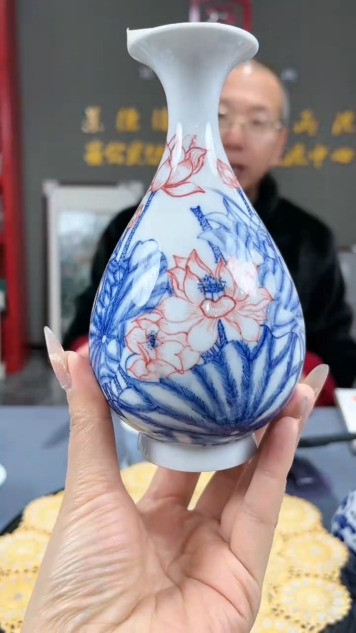 【闪购商品】官窑瓷画院282官窑瓷画院荷花玉壶春
