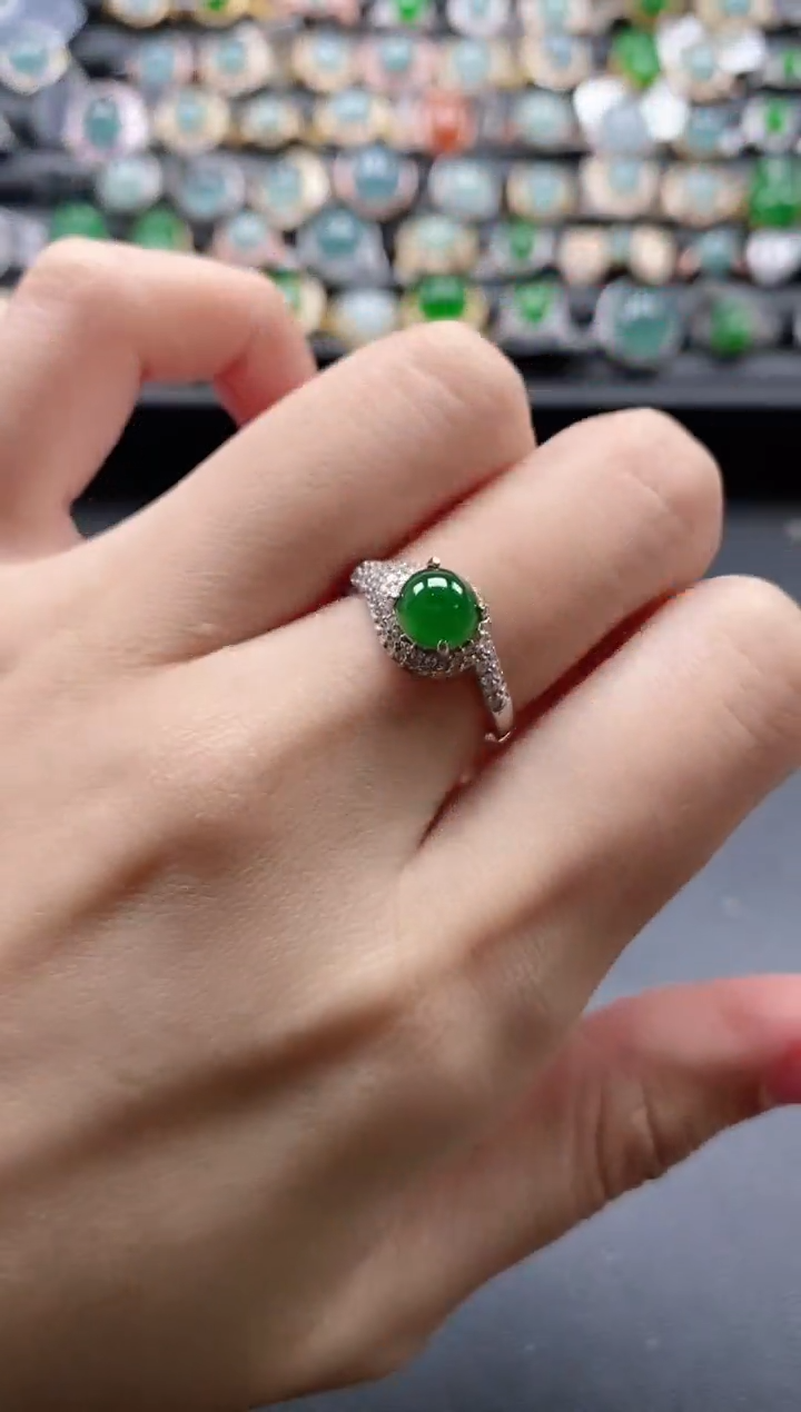 【闪购商品】翡翠戒指银S925镶嵌51511