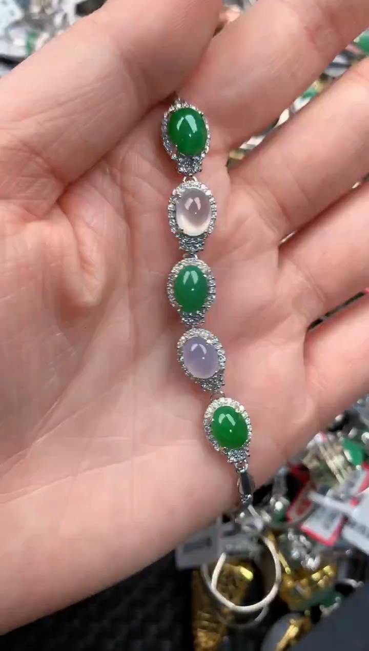 银S925镶嵌戒指翡翠444---2