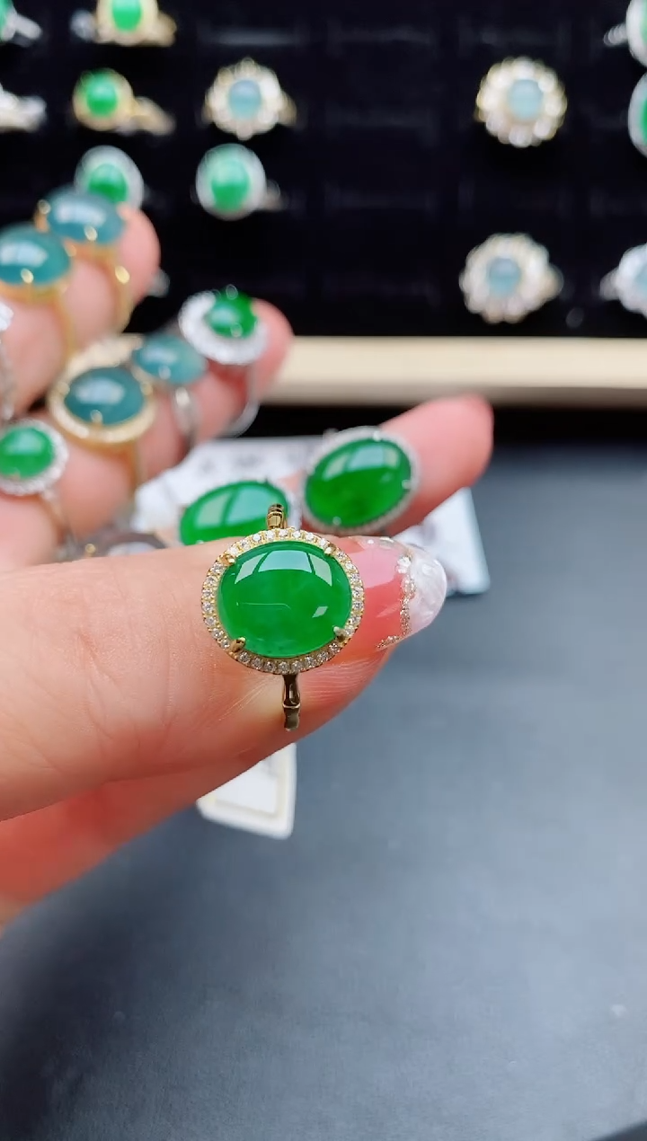 【闪购商品】翡翠戒指银S925镶嵌11111
