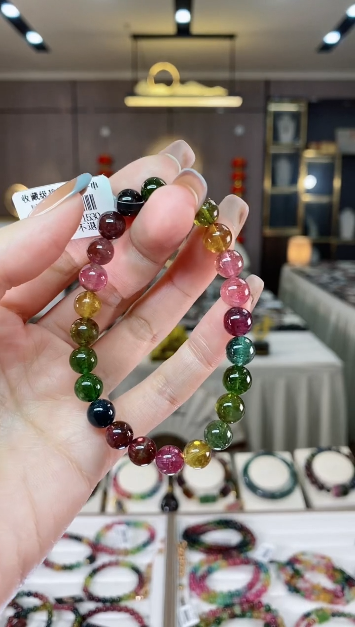 【闪购商品】碧玺单圈手串7mm+未镶嵌一物一证dan