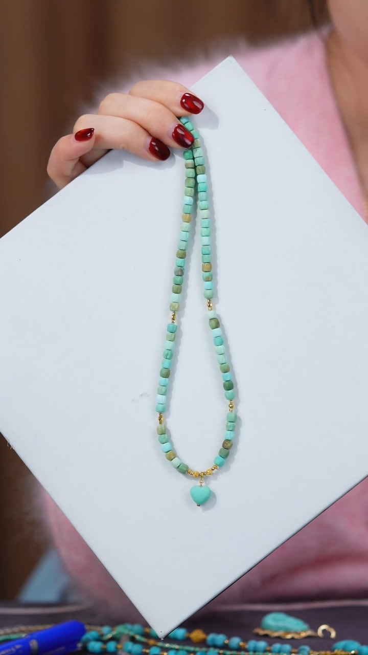 【闪购商品】绿松石项链18K金镶嵌1
