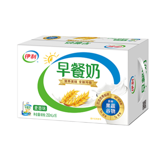 伊利早餐奶麦香味 250ml*16盒/箱(24年12月产)