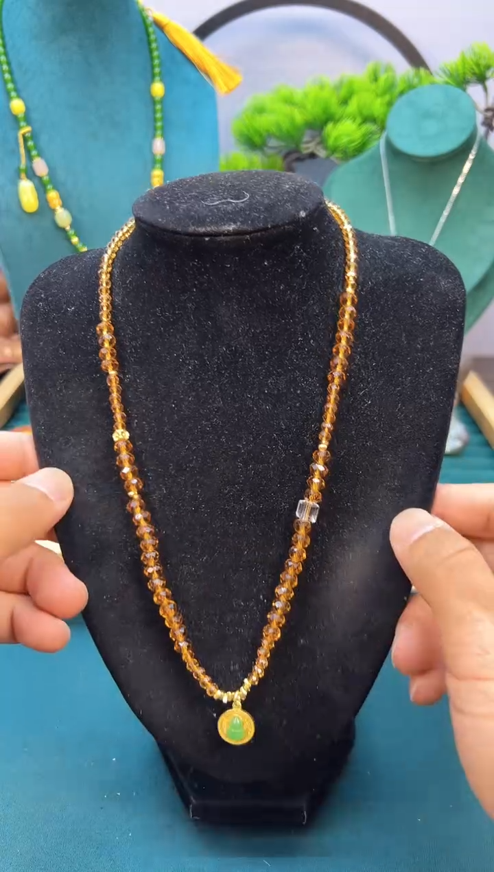 14K金镶嵌颈饰水晶X06       