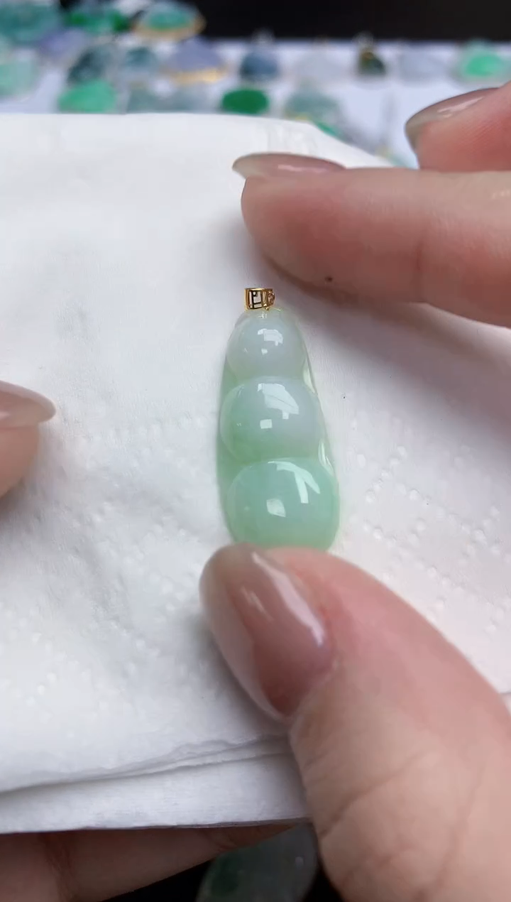 【闪购商品】翡翠颈饰18K金镶嵌天然缅甸翡翠A货