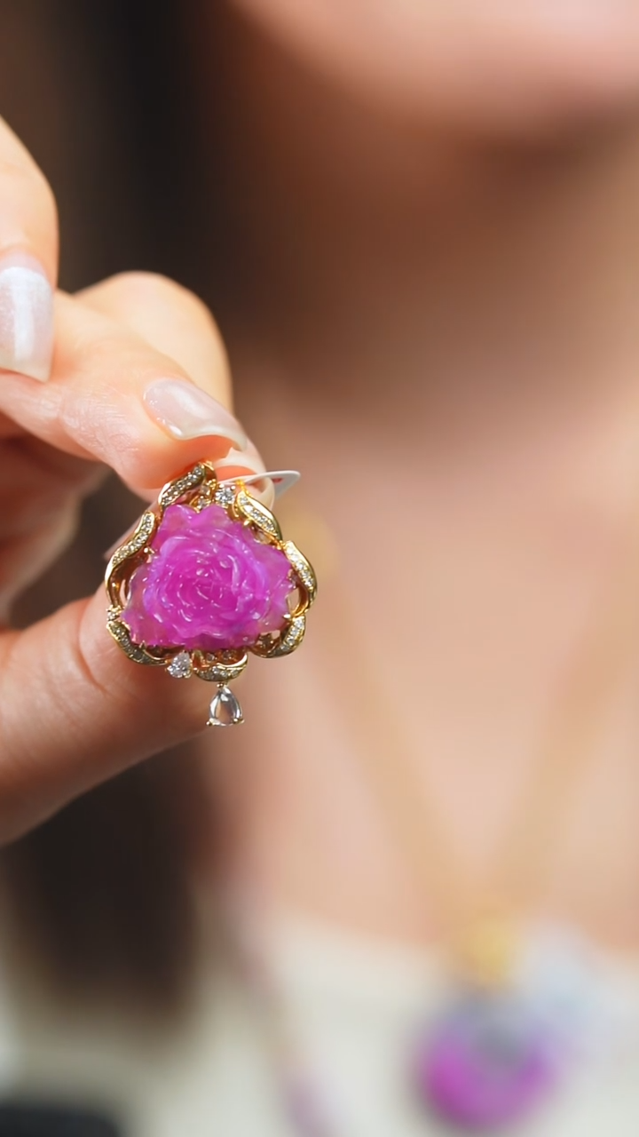 18K金镶嵌苏纪石（舒俱来）吊坠(不含链)2