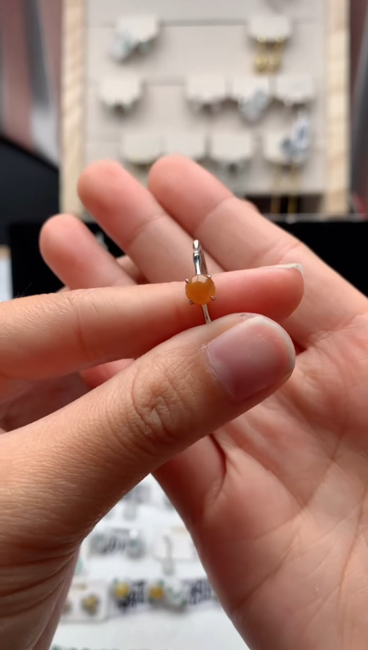 【闪购商品】翡翠戒指银S925镶嵌3号