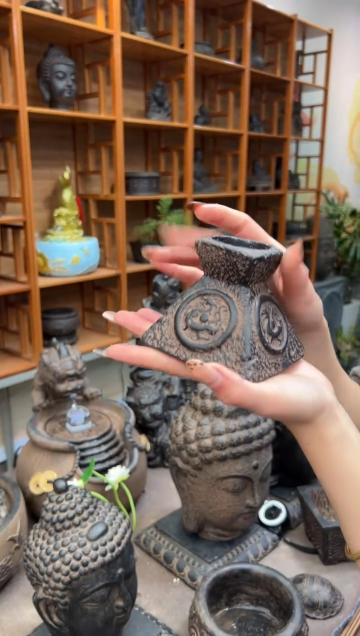 陶土【火山泥】四灵烛台
