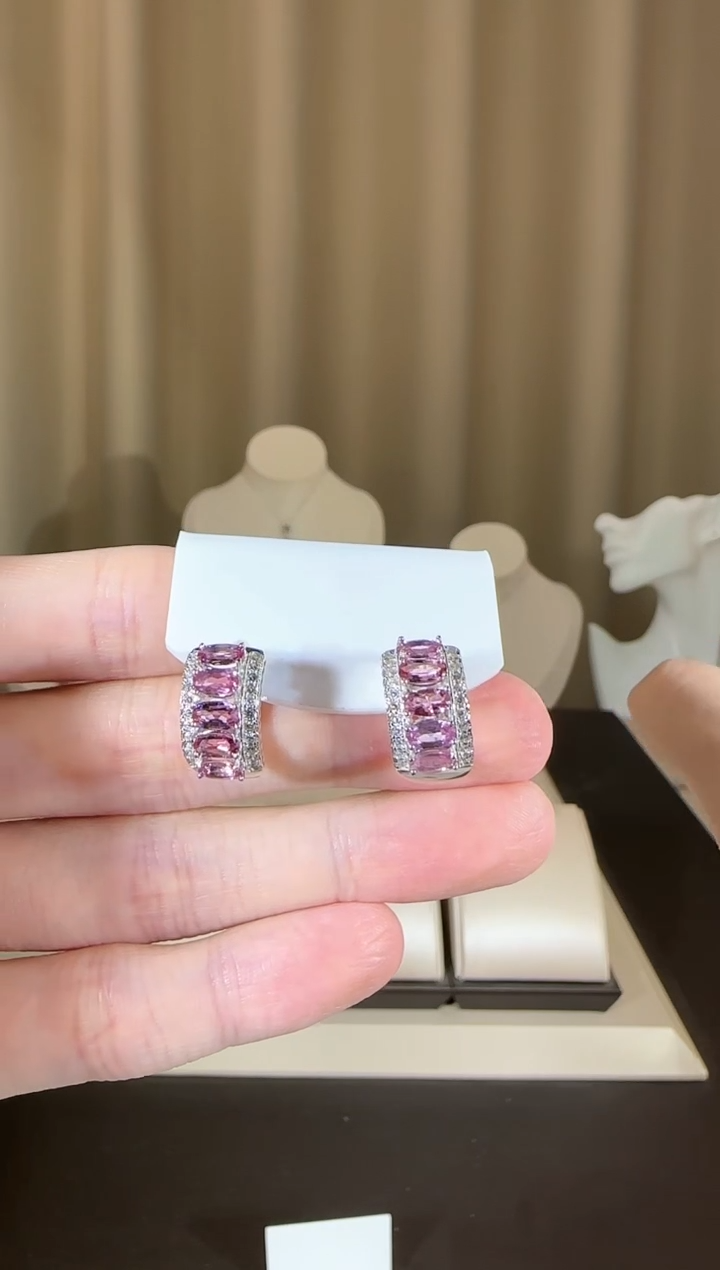 【闪购商品】石榴石耳饰银S925镶嵌设计款