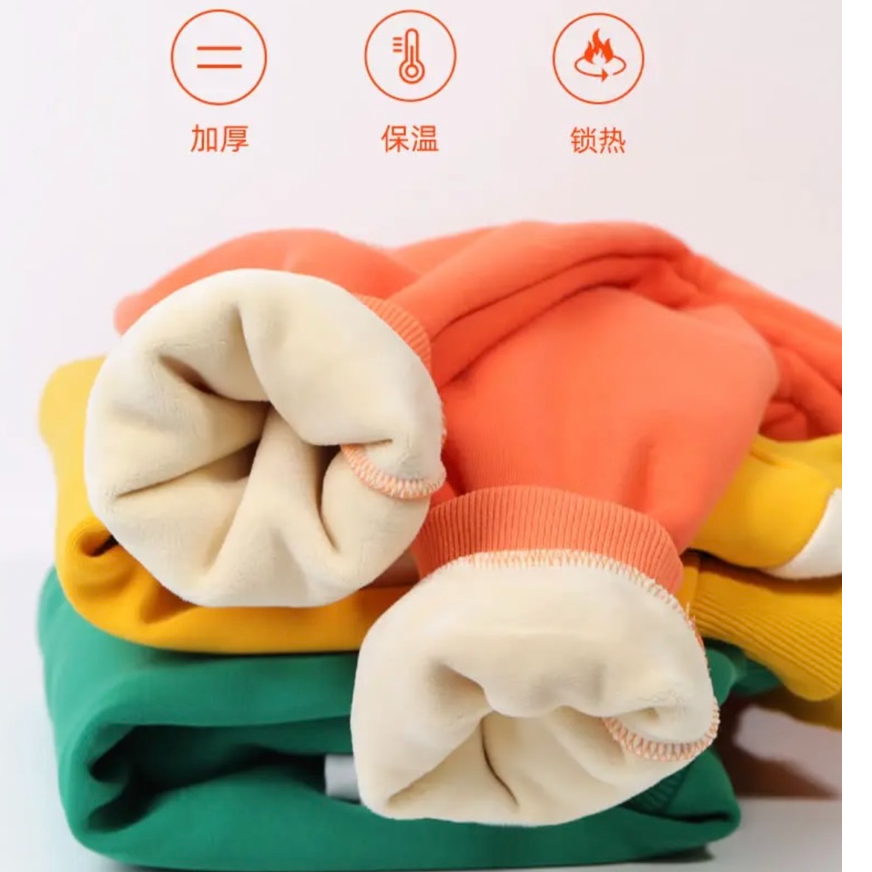 加绒女童卫衣卫裤长裤长袖加厚一体绒双层绒