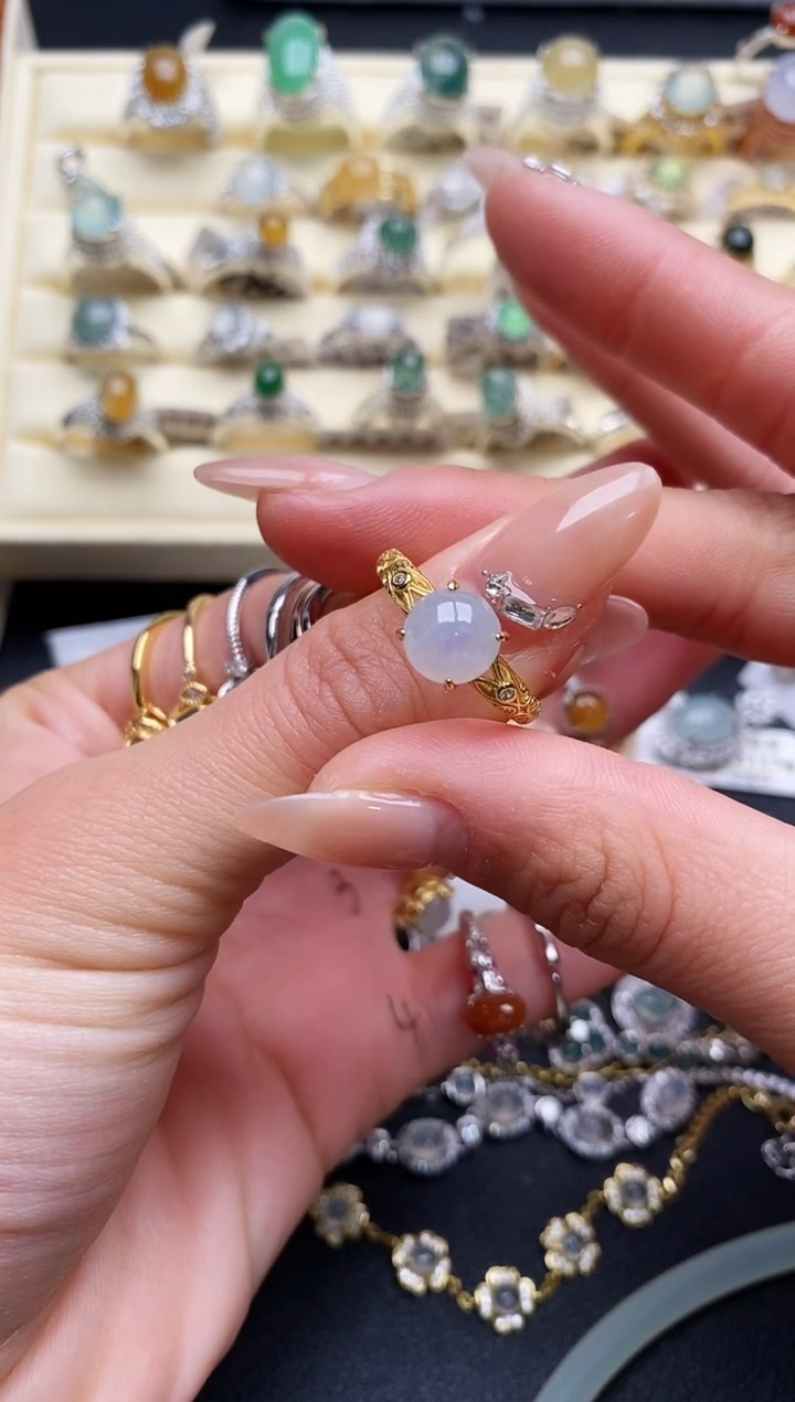 【闪购商品】翡翠戒指银S925镶嵌3333333+7