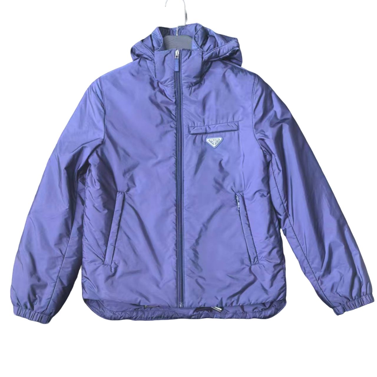 99新 Prada/普拉达 梅西同款三角钢标羽绒服/44码/99新A1198
