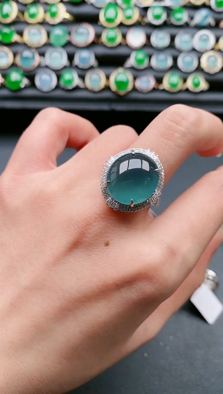 【闪购商品】翡翠戒指银S925镶嵌111111