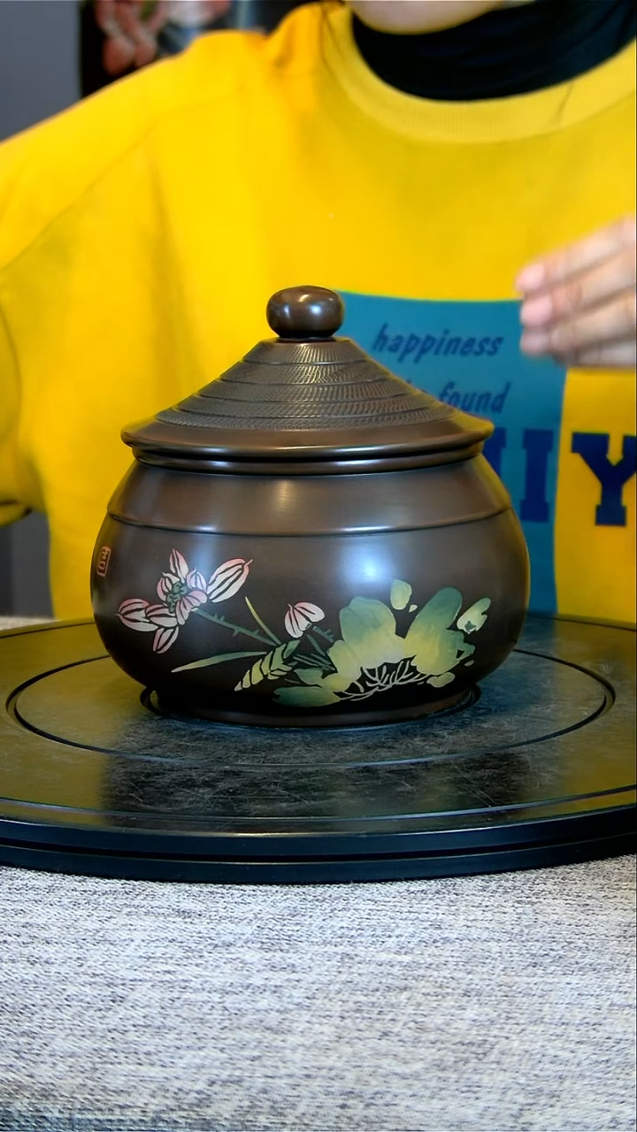 【闪购商品】建水全手工紫陶茶罐精磨091