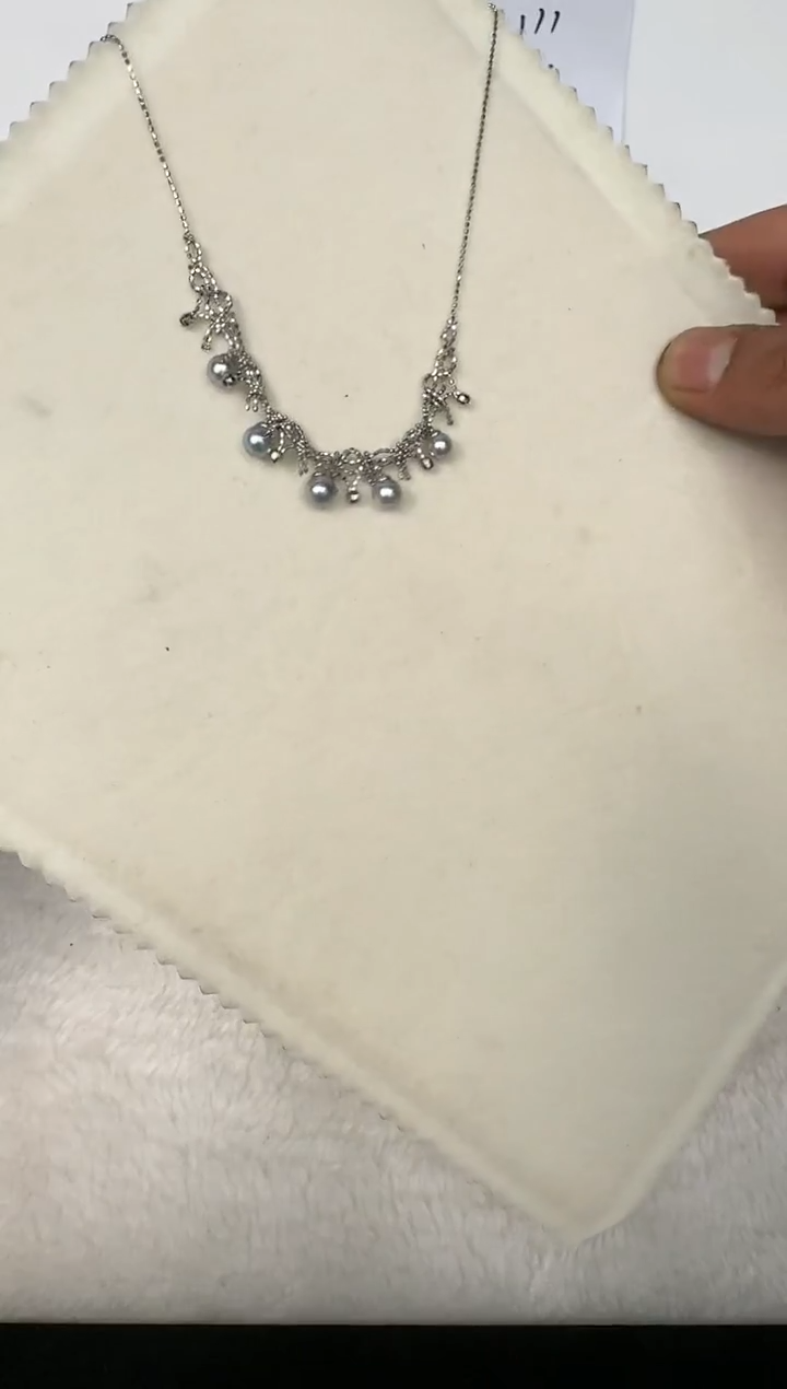 颈饰银S925镶嵌海水珍珠项链