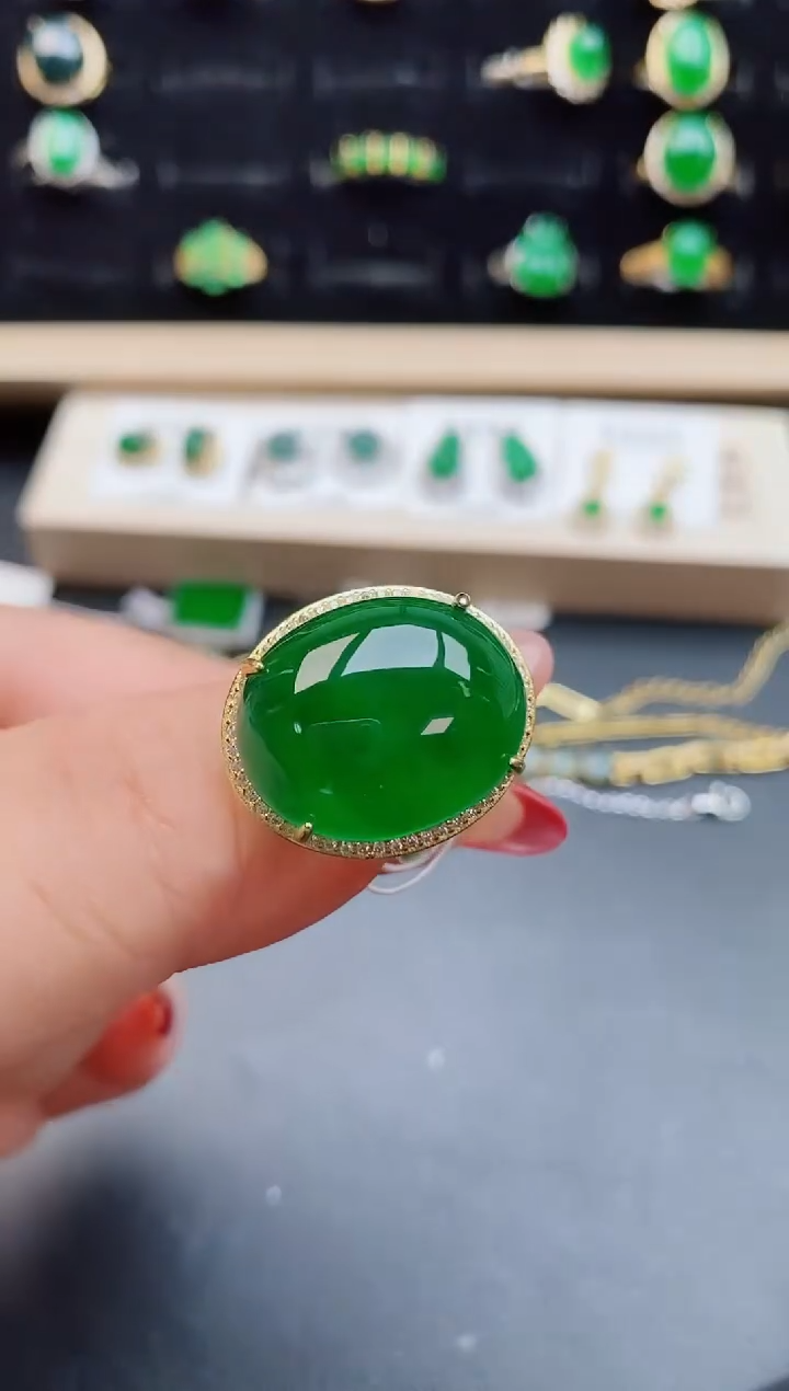 【闪购商品】翡翠戒指银S925镶嵌5085050