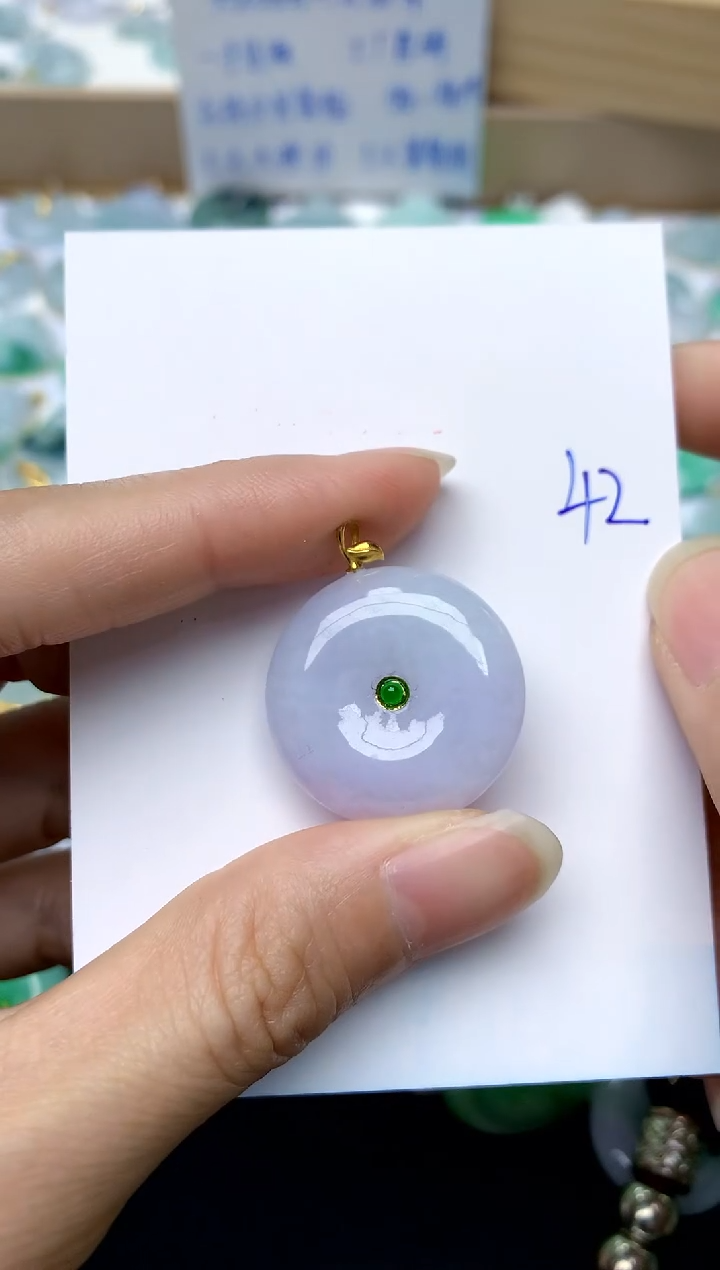 【闪购商品】翡翠颈饰18K金镶嵌42天然A货翡翠