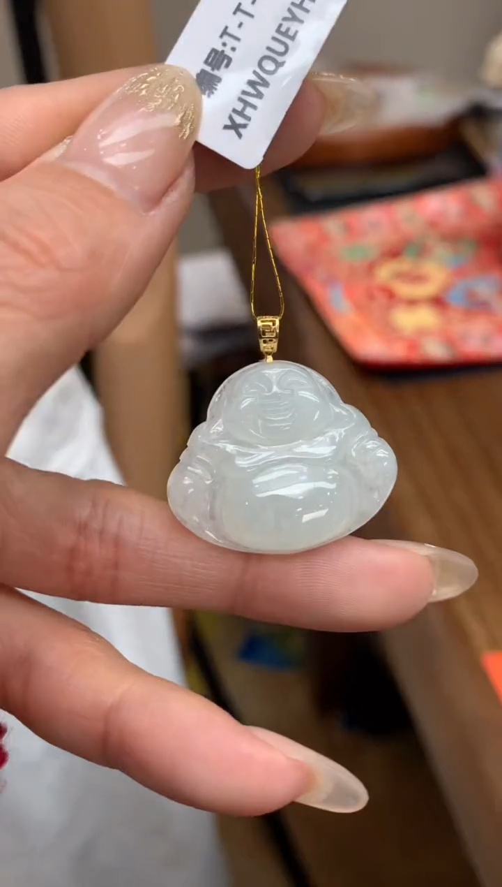 【闪购商品】翡翠颈饰18K金镶嵌佛公