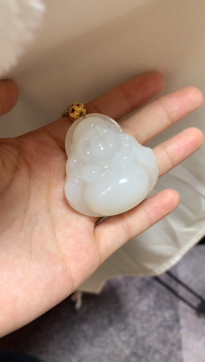 【闪购商品】和田玉颈饰18K金镶嵌吊坠