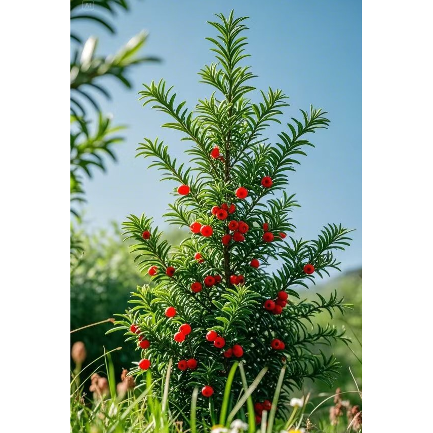 精品曼地亚红豆杉盆栽四季常青24小时制氧进化空气吸收辐射室内